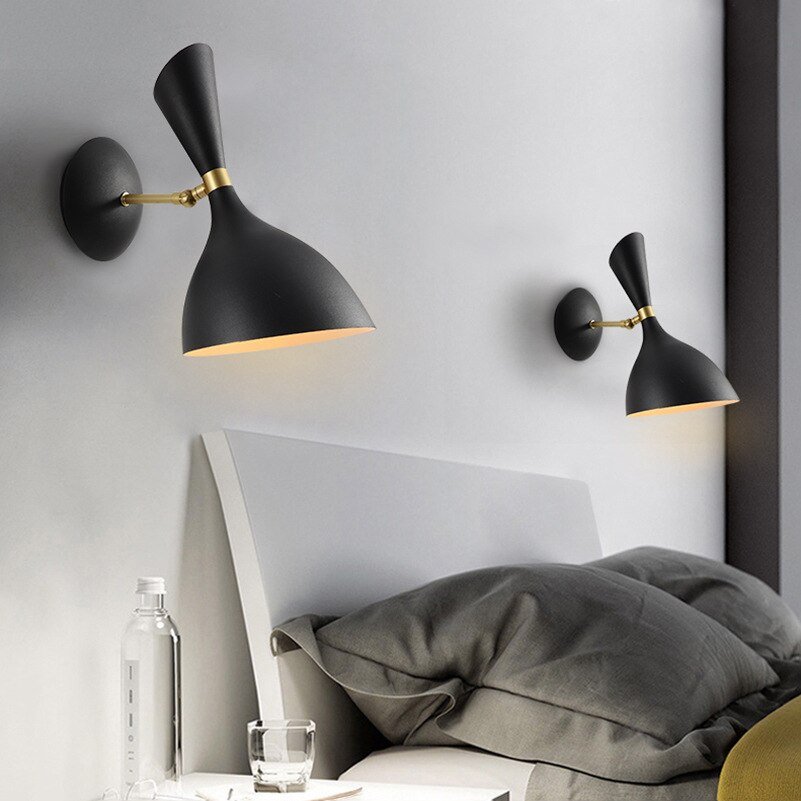 New Pastoral Wrought Iron Wall Lamp Nordic Bedroom Macaron Lamp Simple Creative Wall Lamp Combination Set Indoor Light 6