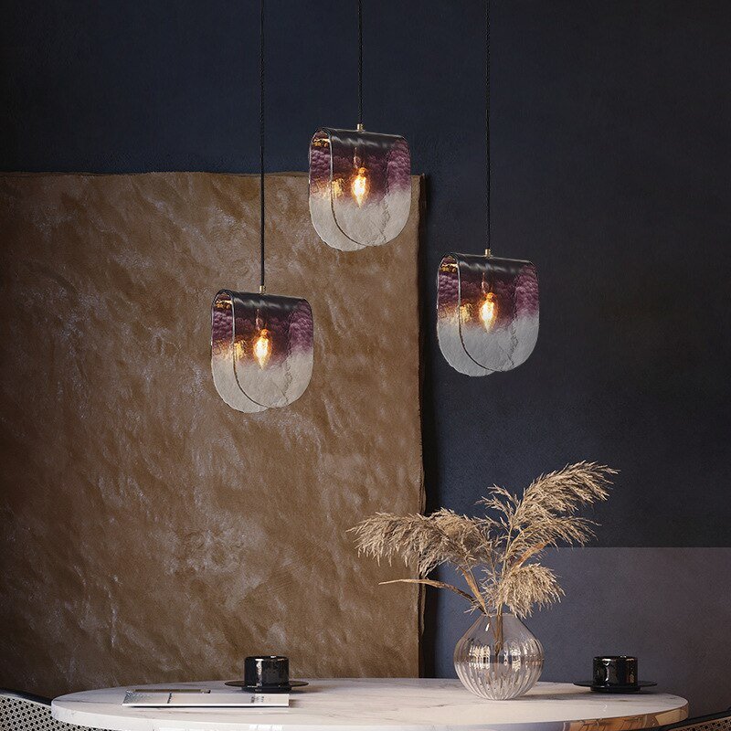 Nordic Modern Glass Pendant Lamps for Coffee Bedside Apartment Denmark Atmosphere Designer Hanging Light Luminaire Suspensions 3