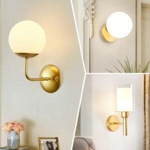 Modern Glass Wall Lamps Creative Bedroom Bedside Reading Light Corridor Living Room Background Wall Golden Lamp Body Luminary 1