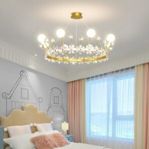 2021 New Nordic headlights led ring living room chandelier For dining room bedroom gypsophila crown molecular light indoor Lamp 1