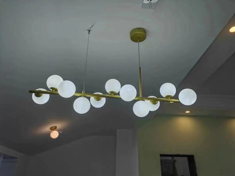 Modern Long Dining Room Chandeliers Glass Ball Lampshade Light Over The Table Kitchen Office Pendant Lamp Home Decor Luminaires 3