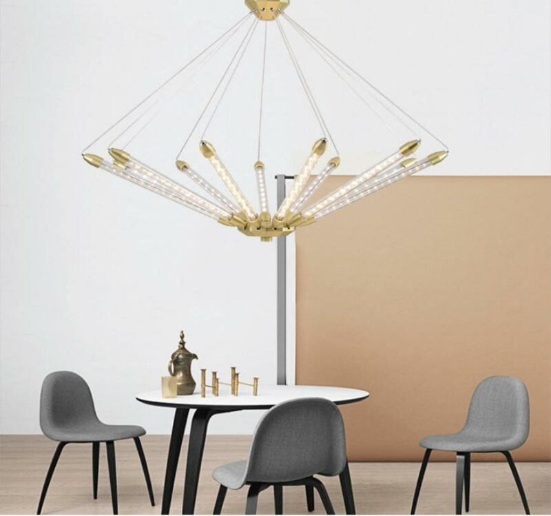 Nordic Restaurant Chandelier Lighting Modern  Retractable Art Tube Hanging Lamp For Bedroom Study Living Room Chandelier Lamps 5