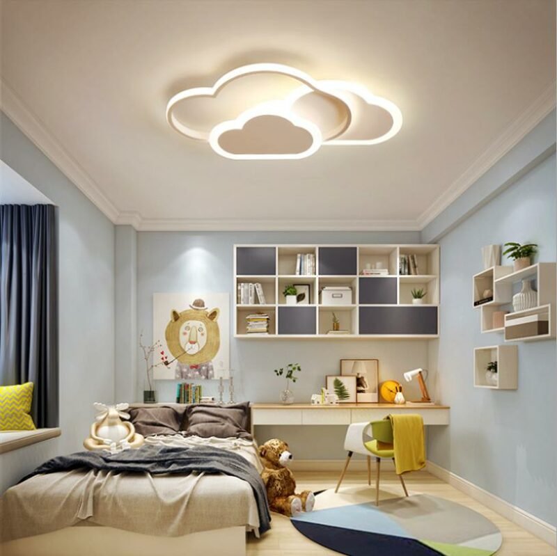 New Led children's room ceiling lamp light  nordic cloud ceiling lamp ins girl  cartoon boy girl bedroom deco light fixure 5