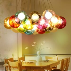 Modern Creative Design  Colorful Glass Ball LED Pendant Lights for for Home Deco Bar Coffee Living Room AC85-265V 1