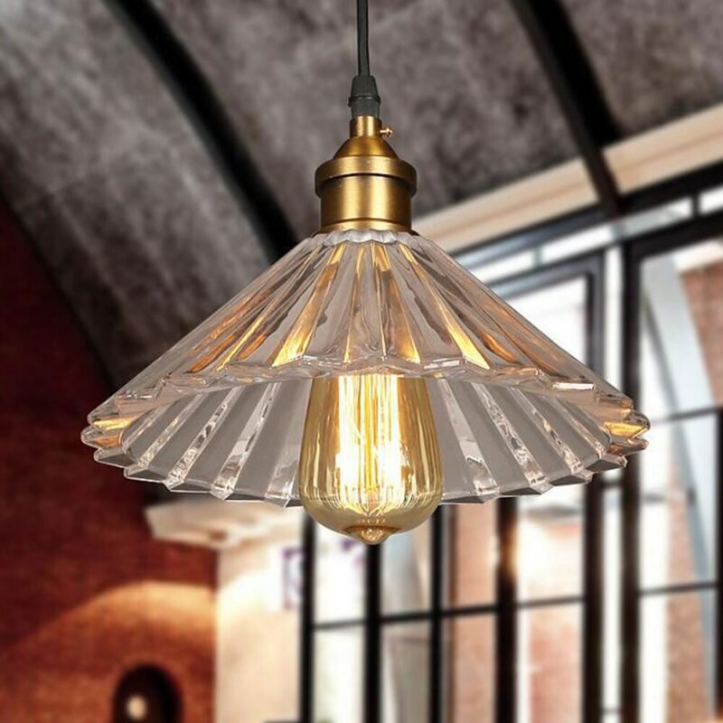 Glass Pendant Light Nordic Pendant Lamp Copper Lamp Brass Creative Minimalist E27 Transparent Lampshade For Restaurant Light 3