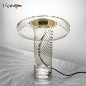 Nordic creative pattern glass table light modern minimalist living room study bedside light luxury table lamp 1