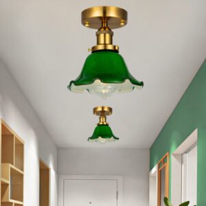 Loft Industrial Decor Ceiling Lights Living Room Bedroom Porch Gold Glass Vintage Ceiling Lamp Plafonnier LED 1