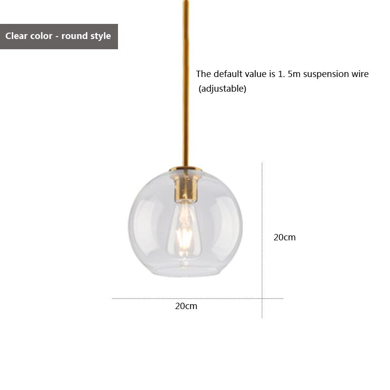 Nordic Glass Pendant Lamp Fixture Glass Lampshade Led Bedroom Living Room Kitchen Dining Restaurant Home Decor Hanging Lights 4