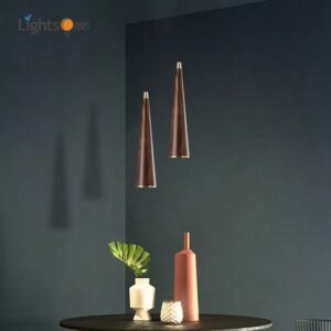 Postmodern dining room bar pendant lamp minimalist bedroom bedside walnut brass pendant lights 1