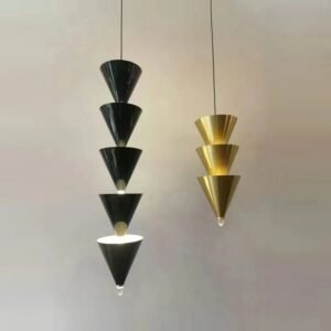 Post-Modern Designer Creative Cone Pendant Lamp Bedroom Bedside Chandelier Corridor Living Room Tapered Long Line Chandelier 1