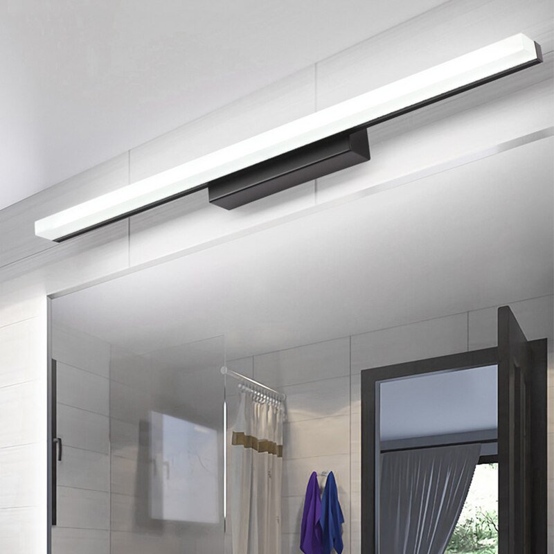 Bathroom Led Wall Lamps Black White Chrome Aluminum Waterproof Fog Interior Wall Sconces Bedroom Closets Adjustable Luminary 4