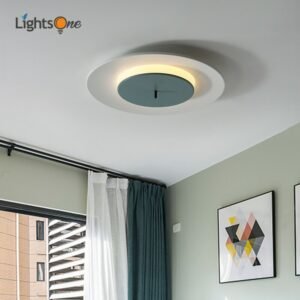 Nordic living room simple ceiling light modern led bedroom atmosphere macaron round ceiling lamp 1
