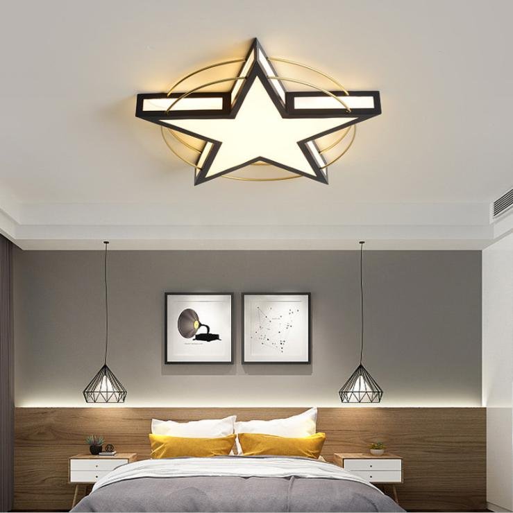 New  Polygon Led Ceiling Light For Living Room  Iron Ceiling  Lamp For Children's Room   Light Fixture Mounted Home Deco 2