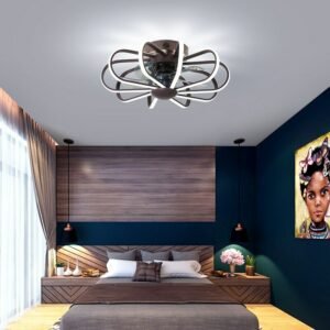 New  ceiling fan light Nordic creativity with fan one bedroom dining room ceiling fan LED low floor fan light 1