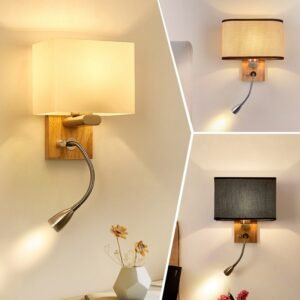 Modern Led Wall Lamps Bedroom Bedside Study Reading Light Sofa Background Wall Entrance Corridor Linen Lampshade Luminary 1