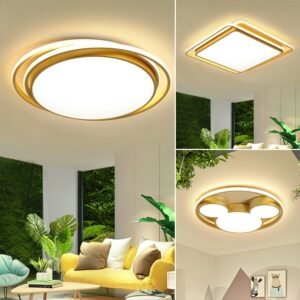 Led Ceiling Lamps Modern Light Fixture For Bedroom Living Room Study Entrance Ceiling-Mounted Lamps Square Round Warm Romantic 1