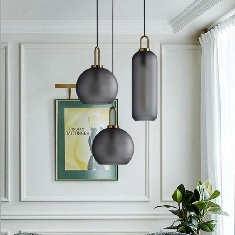 New Restaurant Pendant lights  Nordic minimalist Glass Ball lighting Lamp For Bedroom Bedside indoor Lighting Lamp Fixtures 4