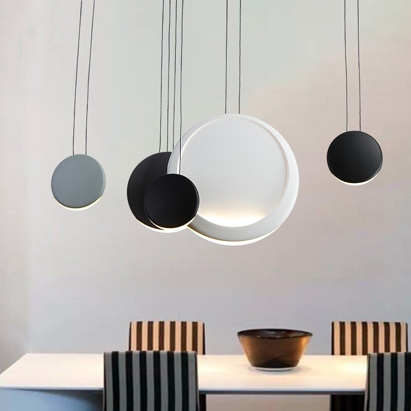 Scandinavian post-modern minimalist living room dining room pendant lamp bar creative personality Crescent light pendant lights 2