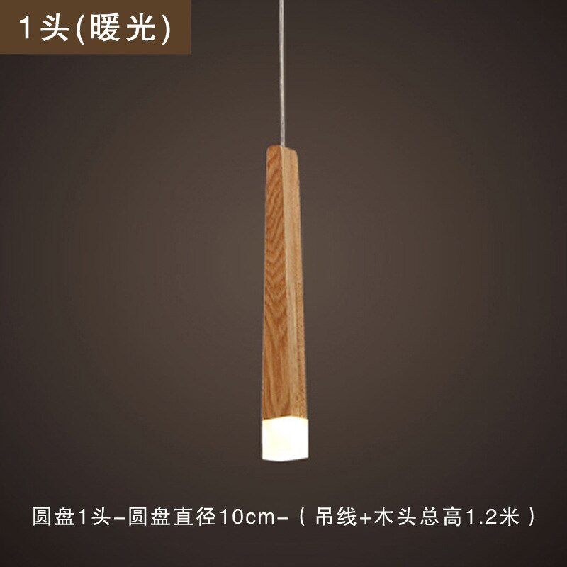 Nordic Long Strip Restaurant Pendant Light Bar Cafe Simple Solid Wood Matchstick Lamps For Cashier Lamp 6