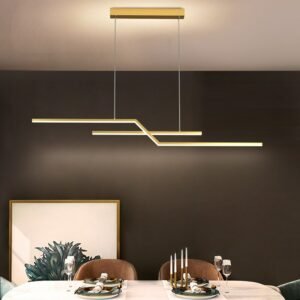 Minimalist Led Chandelier for Kitchen Modern LED Long Table Dining Room Bar Office Home Decor Hanging Lamp Black Indoor Lighting 1
