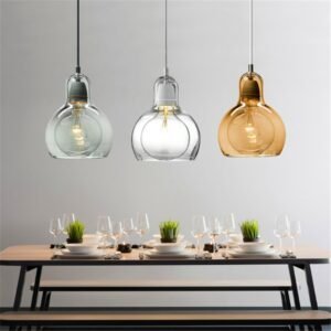 Modern Simple Creative  Dining room Pendant Light Clothing store flower shop glass Pendant lamp E27 Edison Decorative light bulb 1
