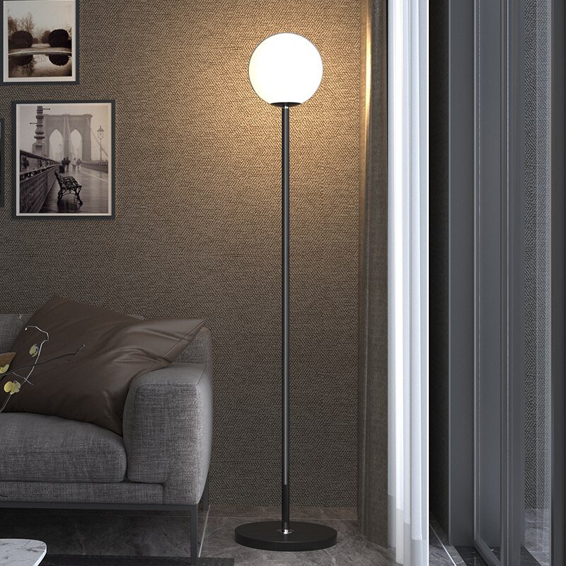 LED Floor Lamp Iron Glass Ball Floor Lamps For Living Room Bedroom Loft Decor Modern Home Interior Lighting Standing Lamp 2