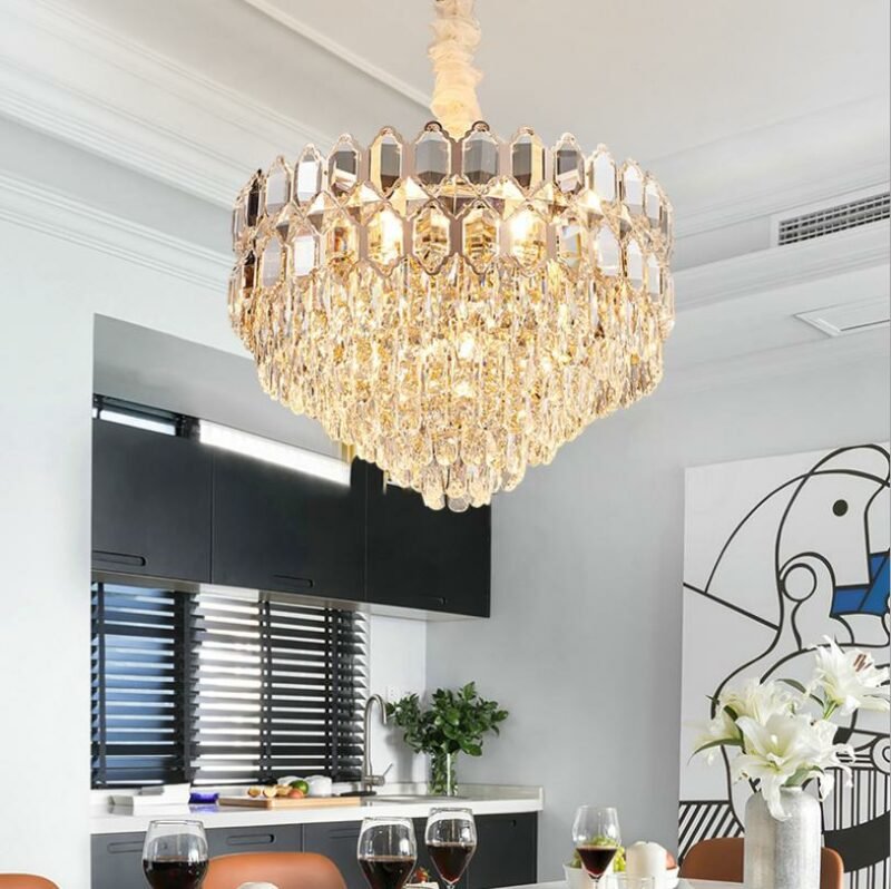 Modern Crystal Pendant lights  For living room  light luxury lustre LED  round creative Hanging lamp For  bedroom Hotel 2