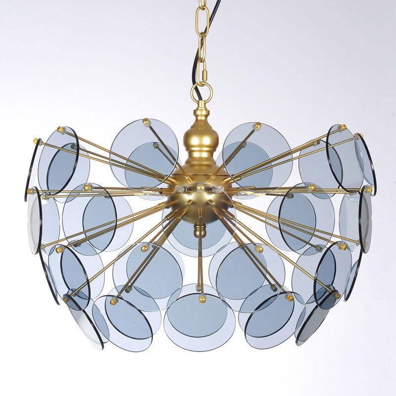 Italian Light Luxury Living Room Chandelier Nordic Minimalist Disc Petal Glass Dining Room Lamp Minimalist Pendant Lights 5