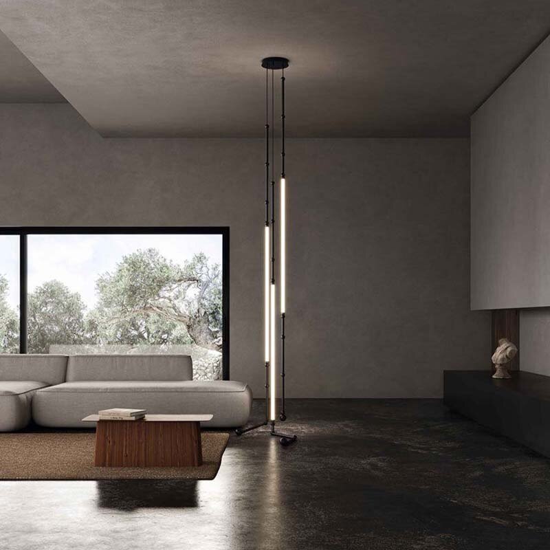 Nordic Italy Designer Led Chandelier Metal Hose Black for Dining Living Room Table Kitchen Pendant Lights Home Decor Fixture 3