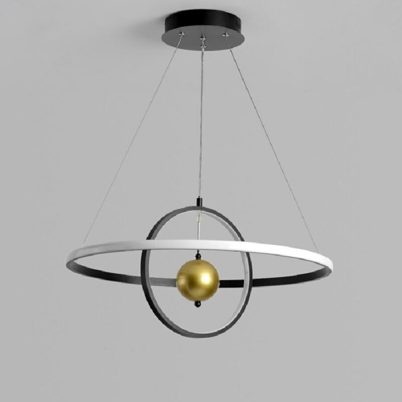 Modern Circular Chandelier Led Rings Dining Room Lights Bedroom Decor Loft Hanglamp Lighting Fixtures Creative Pendant Lamp 3