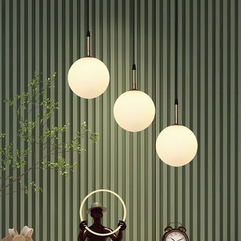 WADBTY Modern Glass Ball Pendant Light Nordic Minimalist Hanging Lamp Ceiling Decoration Lighting Living Bedroom Dining Room 1