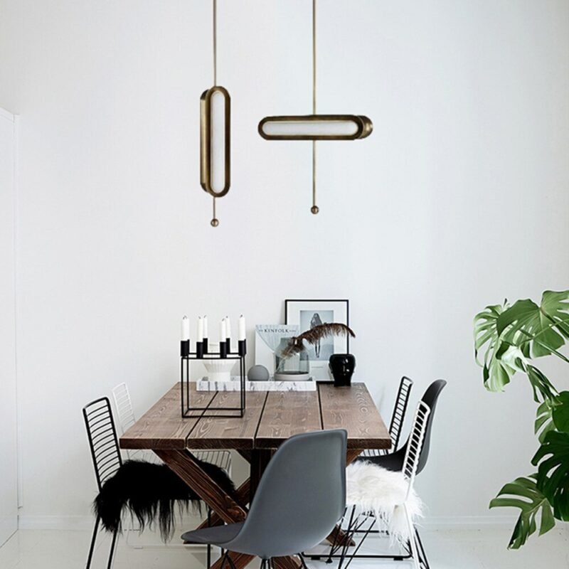 Nordic Circuit Pendant lamp gold Home Decoration E27 hanging lamp cord dining room loft Office kitchen bedside pendant lamp 3