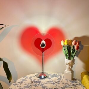 Northern Europe Acryl USB Table Lamp Aesthetic Room Decorator for Kitchen Bedside Living Room Designer Heart Lighting Appliance 1