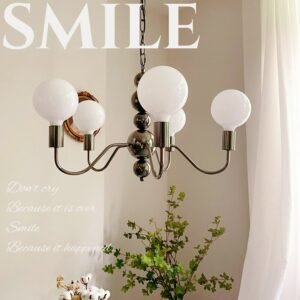 Pearl Black Ball chandelier Minimalist North American Vintage Living Room Lamp Designer Restaurant chandelier 1