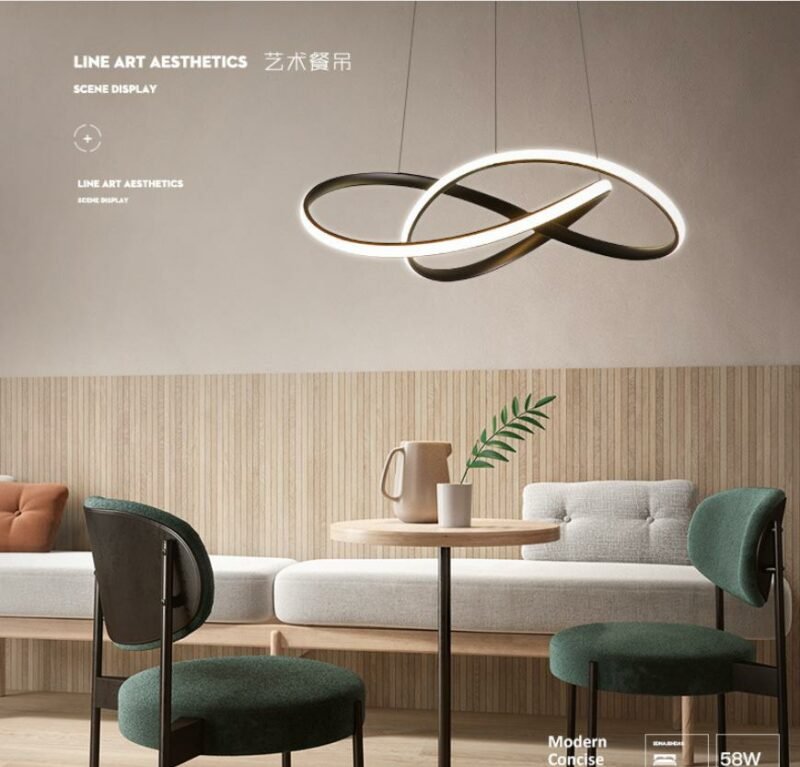 New restaurant chandelier simple modern aluminum chandelier lighting  LED creative  special shaped bar coffee shop decor Lamp 5