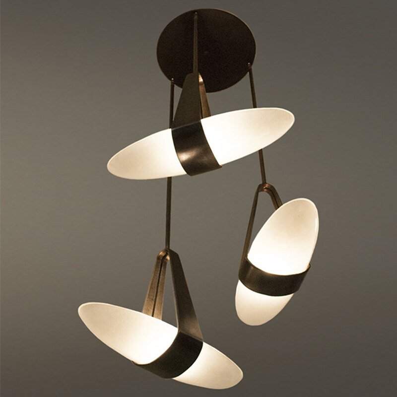 Nordic Modern Creative Pendant Lamp Leather Glass Chandelier Bedroom Bedside Living Room Designer Personalized Lighting Fixtures 5