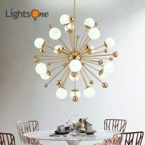 Nordic LED meal pendant lamps postmodern creative personality dandelion glass ball American simple bedroom pendant lights 1