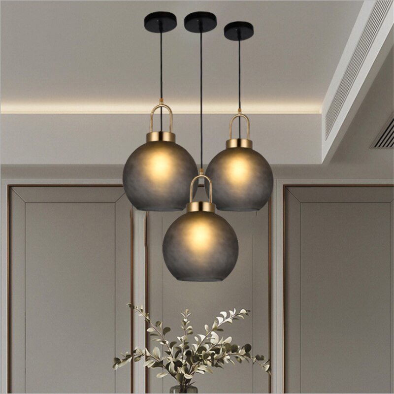 Nordic Glass Ball Pendant Lights Restaurant Dining Room Kitchen Hanging Lamps Study Bedroom Bedside Lamps Lighting Fixtures 5