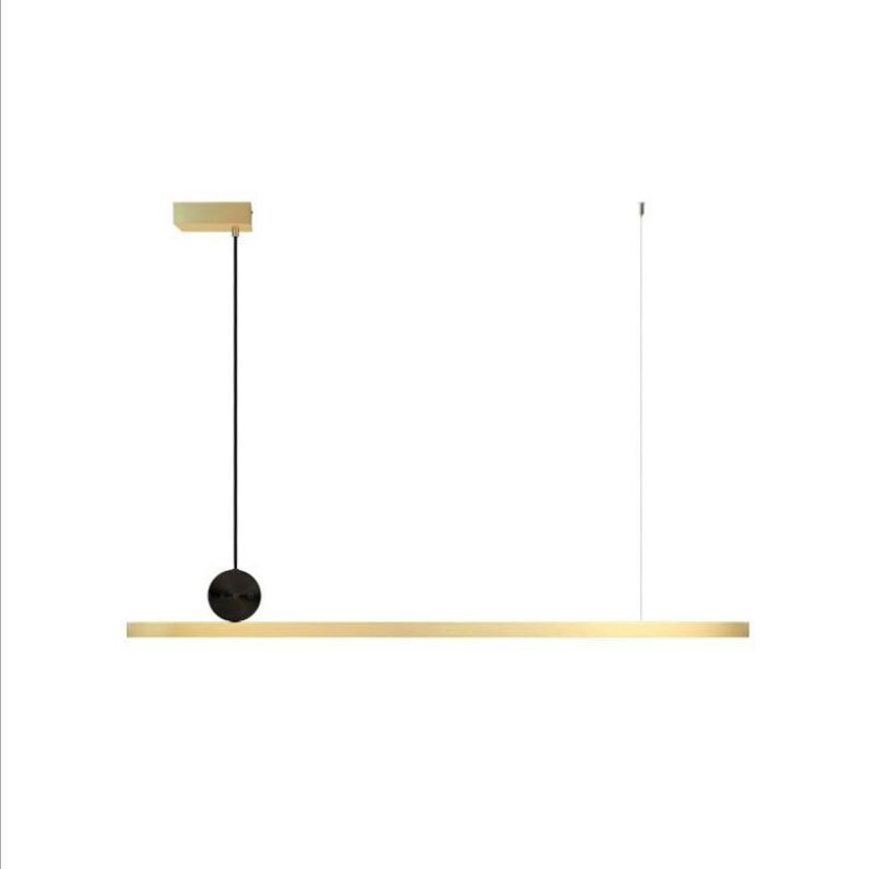 New Line LED Pendant Lamps For Living Room Gold  Copper Long  Hanging Lamp For Dining Bar  barbershop Home Fixture Lights 5