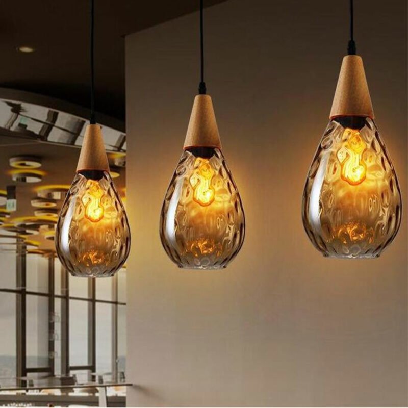 Nordic Glass Pendant Light For Living Room Water Drop Shape E27 Dining Room Bar Bedroom Pendant Lamp Hanging Fixtures 4