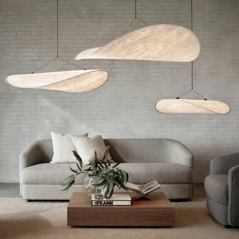 Nordic Pendant Lights Led Vertigo Indoor Lighting for Living Room Home Decor Modern Silk Fabric Lighting Tense Bar Hanging Lamp 2