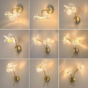 Creative LED Luxury Wall lamp Metal Fashion Modern Living room Bedside Wall light Corridor Flower Ball Fixtures Lighting 1