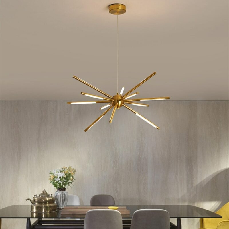 Vintage chandelier LED sputnik lamp for Loft Living Room Dining Room Bedroom Branches iron Design Gold sphere chandelier 5