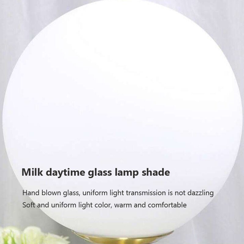 Modern LED Glass Table Lamps Nordic Bedroom Bedside Creative Glass Ball Decorative Table Lights Simple Study desk Light 5