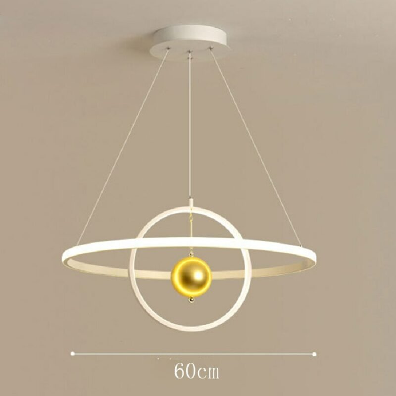Modern Circular Chandelier Led Rings Dining Room Lights Bedroom Decor Loft Hanglamp Lighting Fixtures Creative Pendant Lamp 5