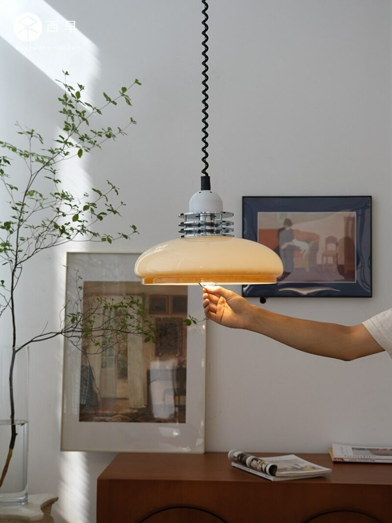 Nordic Medieval Retractable Pendant Light Retro Bauhaus Restaurant Bar Bedroom Study Pendant Lamp 4
