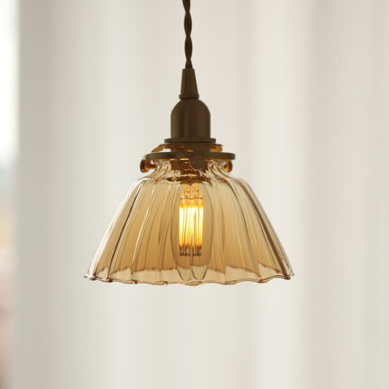 Vintage Japanese Style Glass Pendant Lamp for Living Room Bedside Kitchen Aesthetic Room Decorator Lighting Appliance Luminary 1