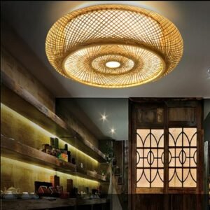 Hand-woven Led Ceiling Lamp Bamboo Wicker Rattan Round Lantern Ceiling Lights Japanese Ceiling Lamp Bedroom Living Room Fixture 1