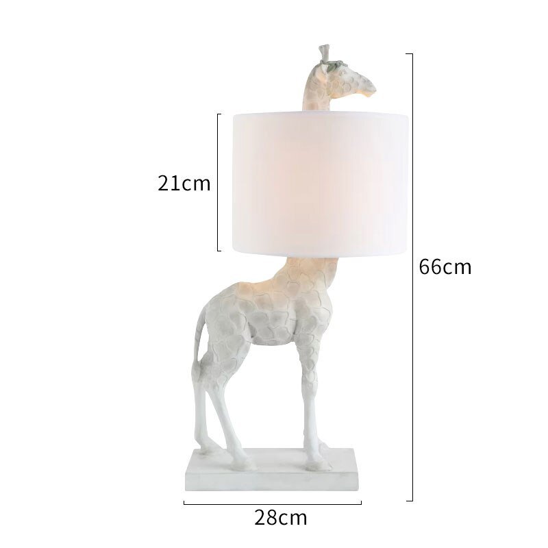Resin Giraffe Creative Table Lamps for Chirldren's Bedroom Study Light Modern Fabric Animal LED Night Stand Lighting Appliance 6