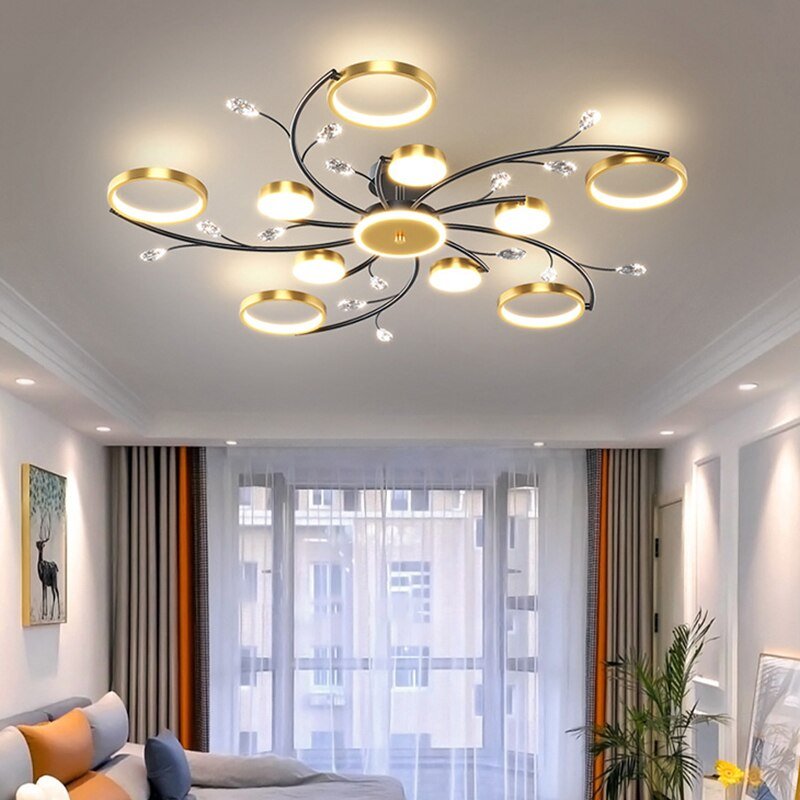 Modern Gold Ceiling Chandelier With Remote Control Living Room Bedroom Lustres Dining Room Ceiling Lamp Light 2